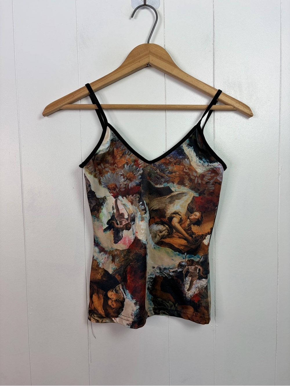 Vintage Angel Art Print Cami Tank Top Fairy Grunge Y2K Whimsygoth Size XS Small